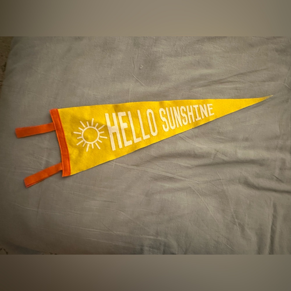 Yellow 'Hello Sunshine' Wall Pennant